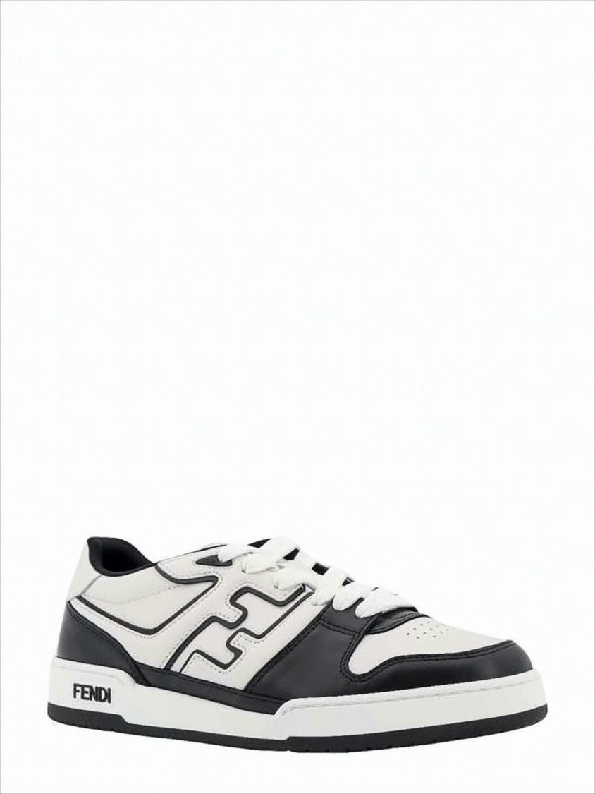 Low-Top Calf Leather Sneakers With Contrasting Panels