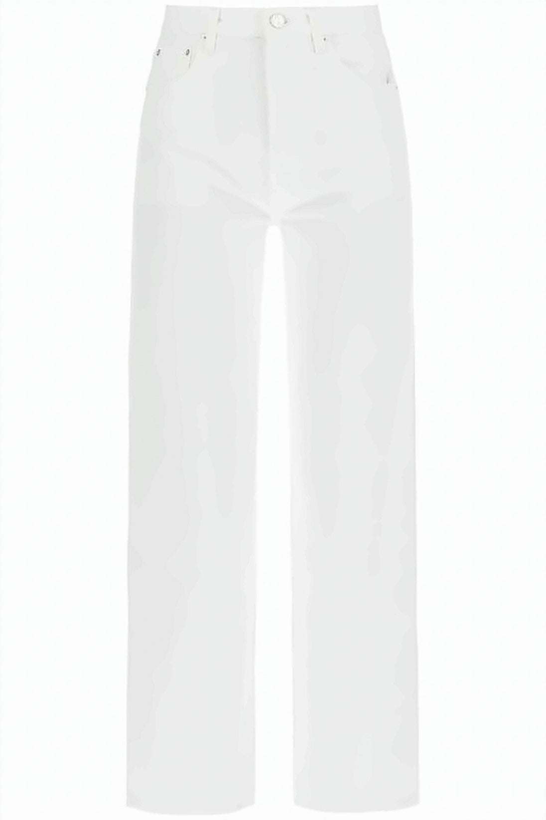 White Straight-Leg Denim Pants
