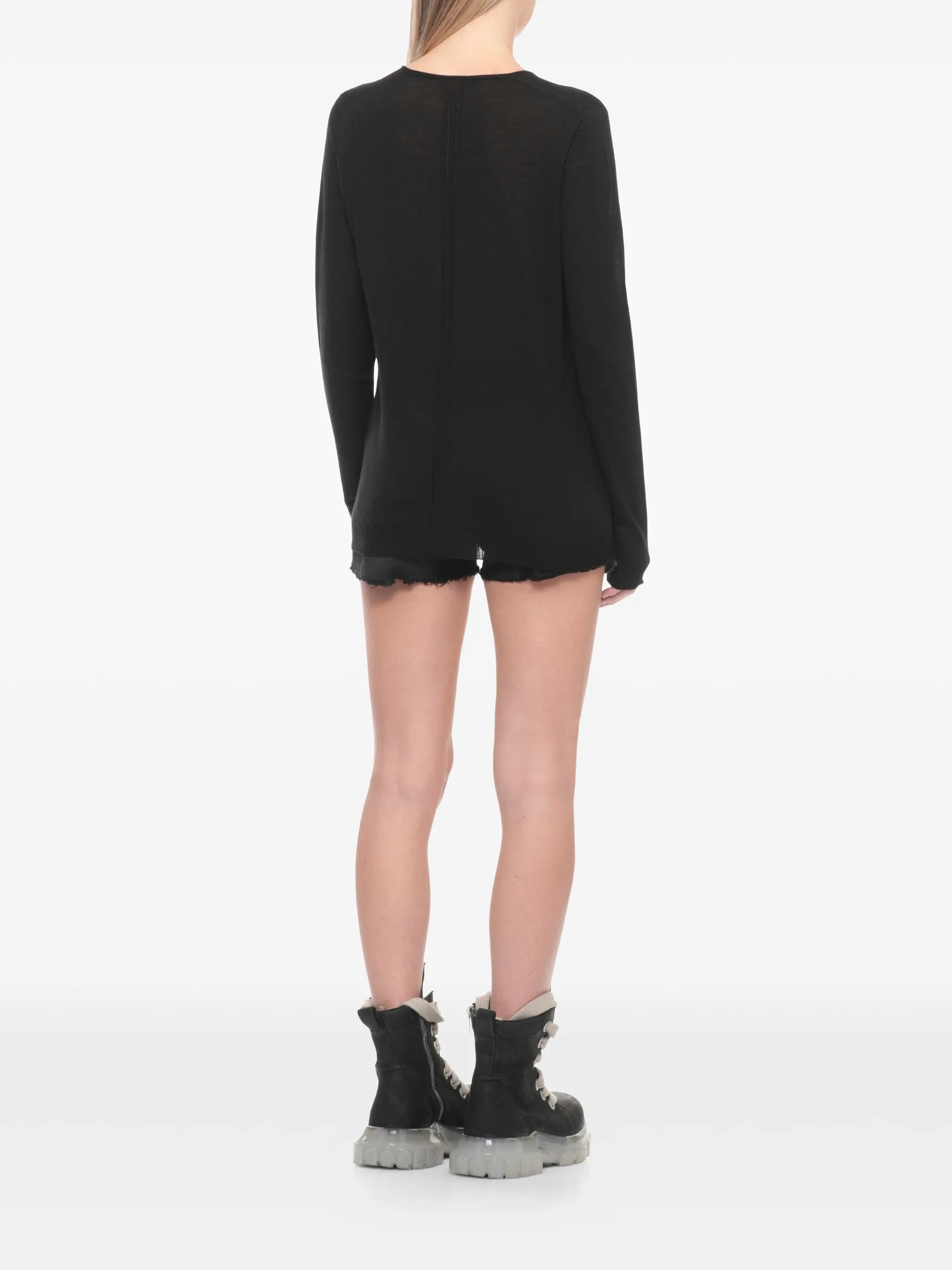 Black V Neck Fitted Top