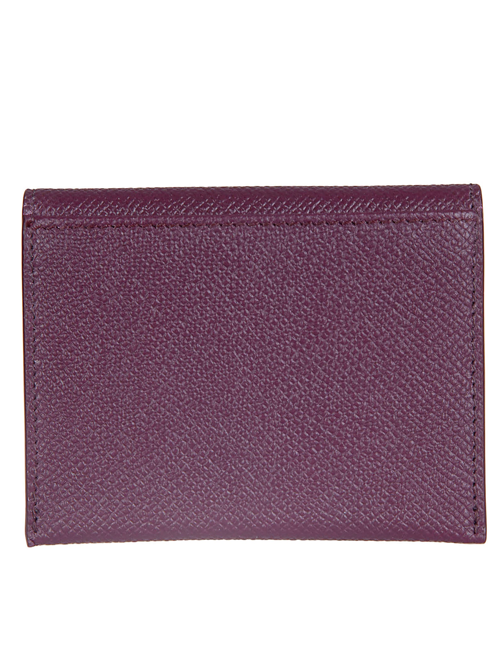 Textured Calf Leather Credit Card Holder with Double Gancini Emblem