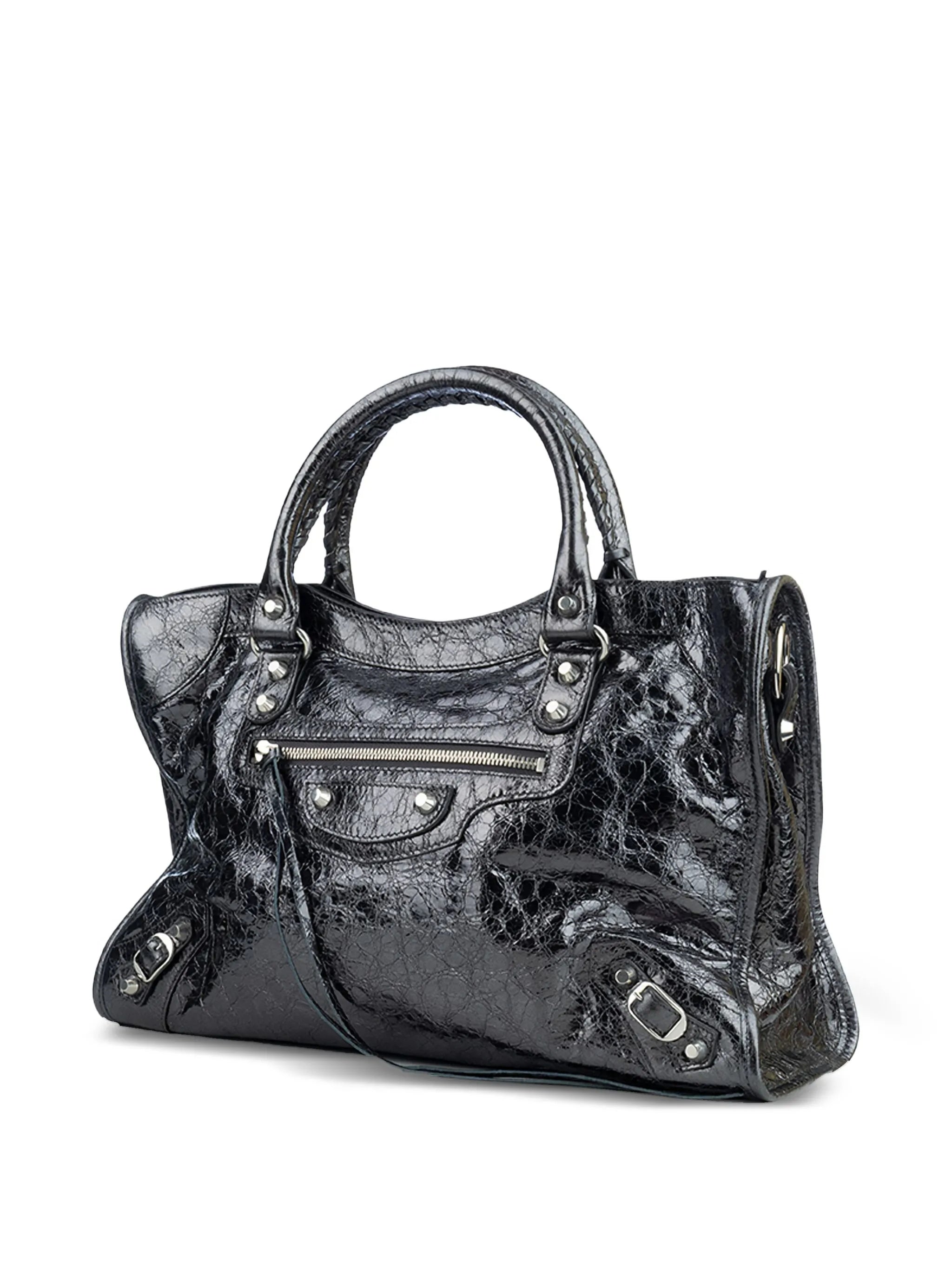 Black Le City Medium Textured Handbag