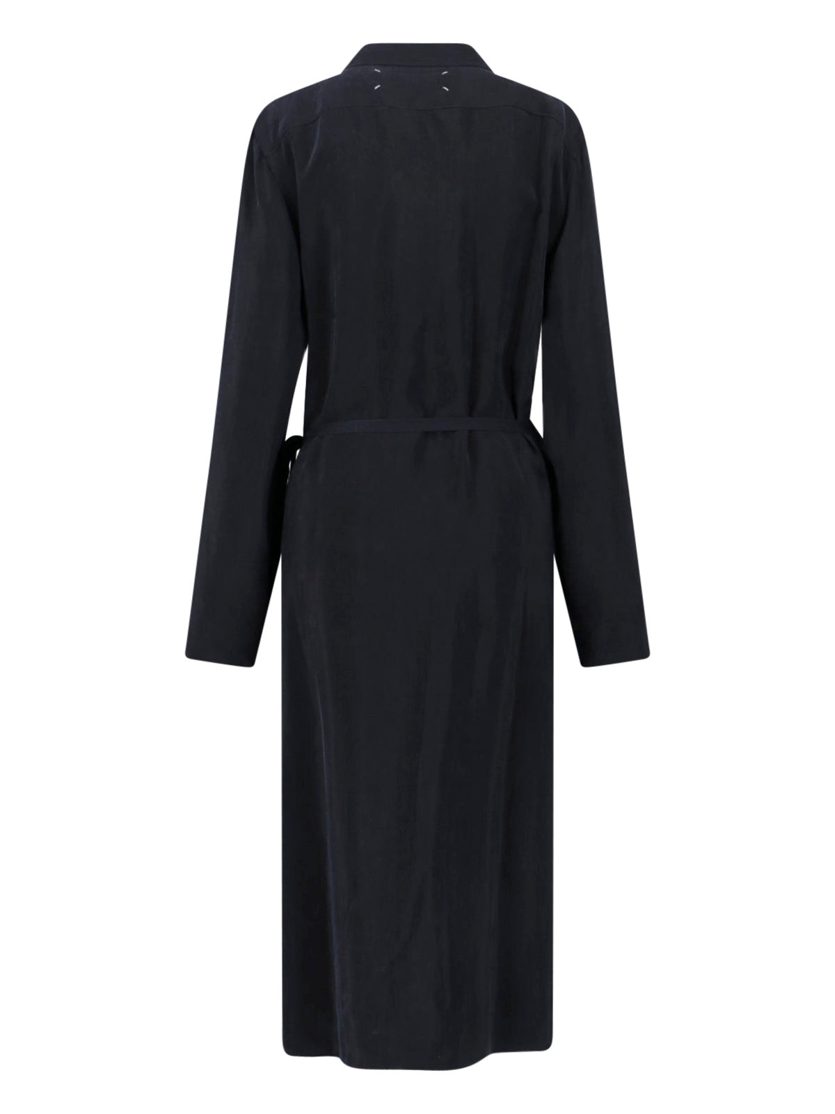 Black Draped Cut-Out Cupro Midi Dress