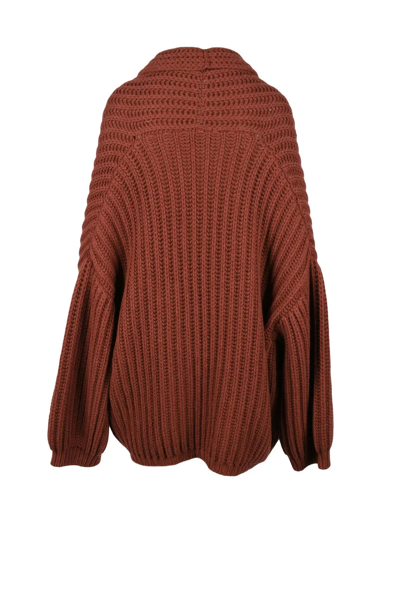 Knit Brown Cashmere Cardigan