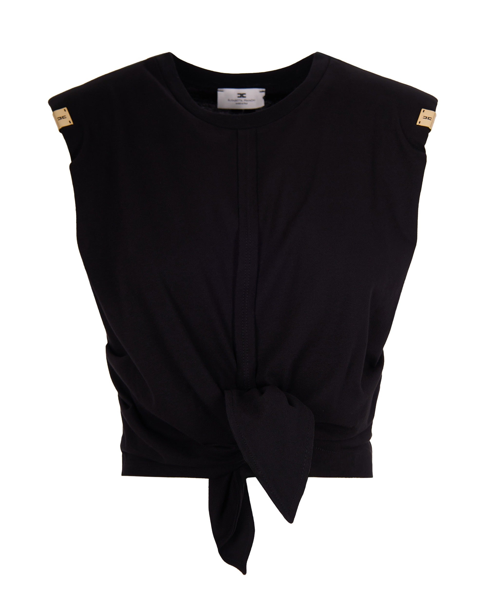 Black Jersey T-Shirt With Knot