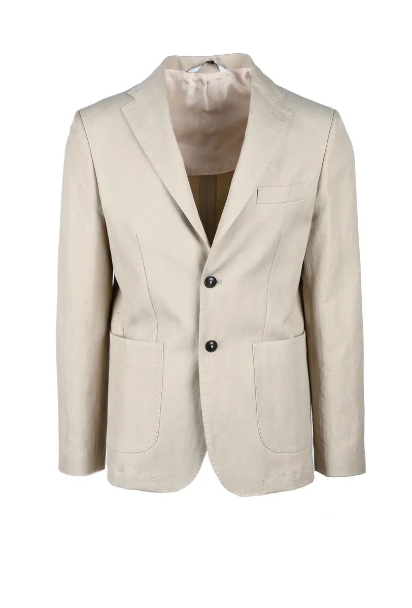 Cotton Tailored Jacket - Beige