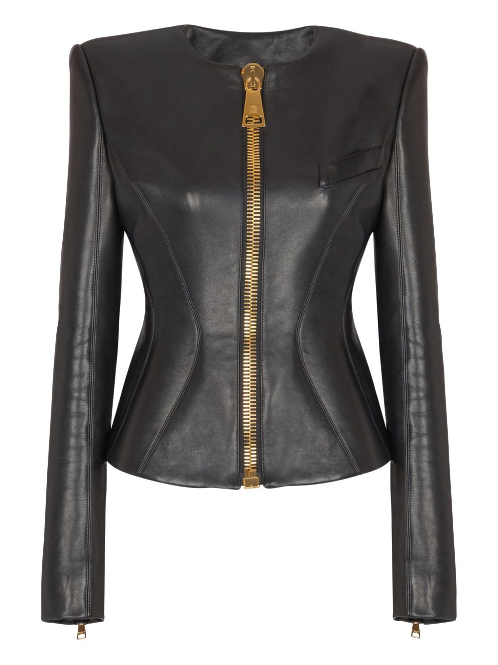 Fitted Black Leather Jacket