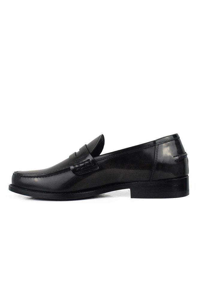 Shiny Grey Calfskin Leather Moccasins