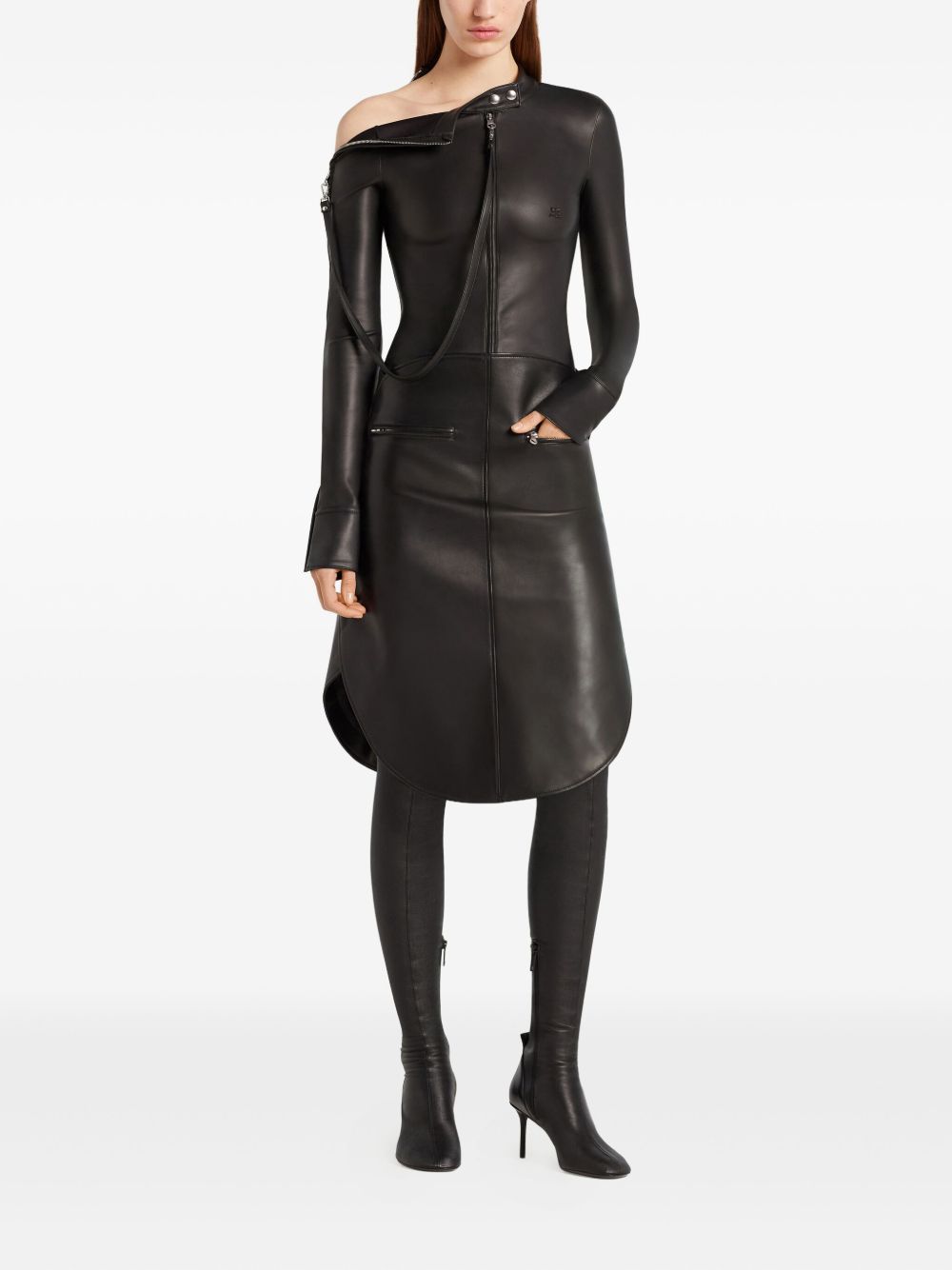 Front-Zip Long-Sleeved Top With Embroidered Logo