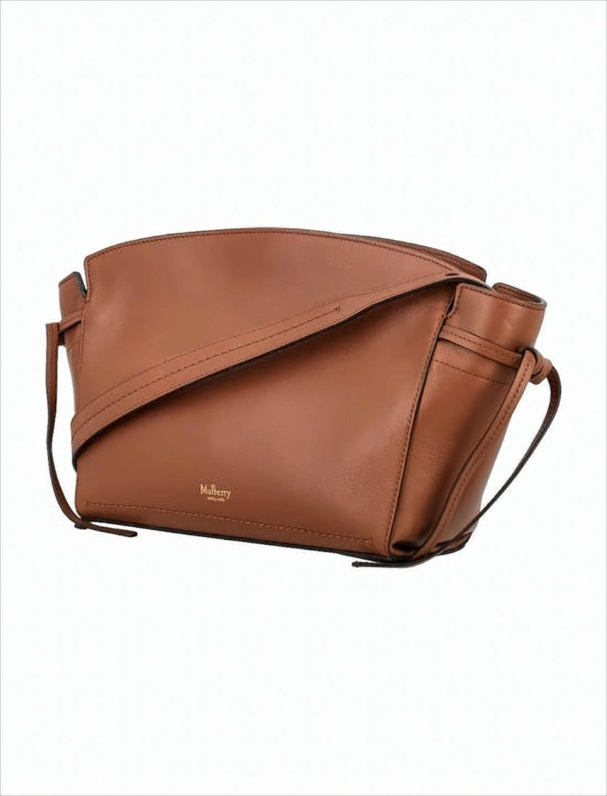 Structured Calf Leather Crossbody Bag with Adjustable Strap