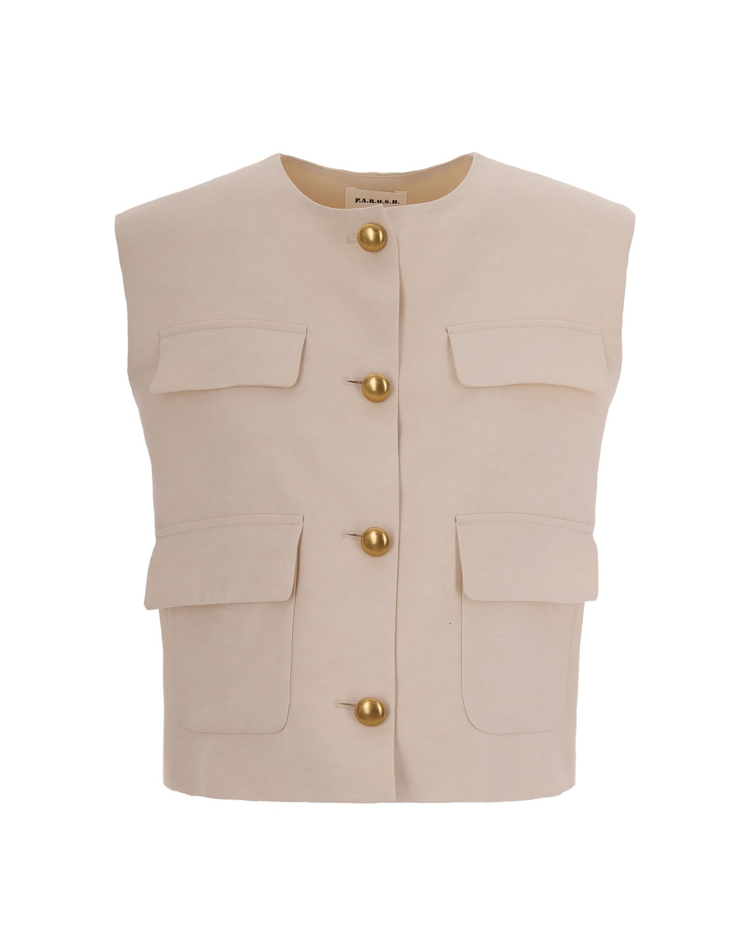 Cream Linen Gilet