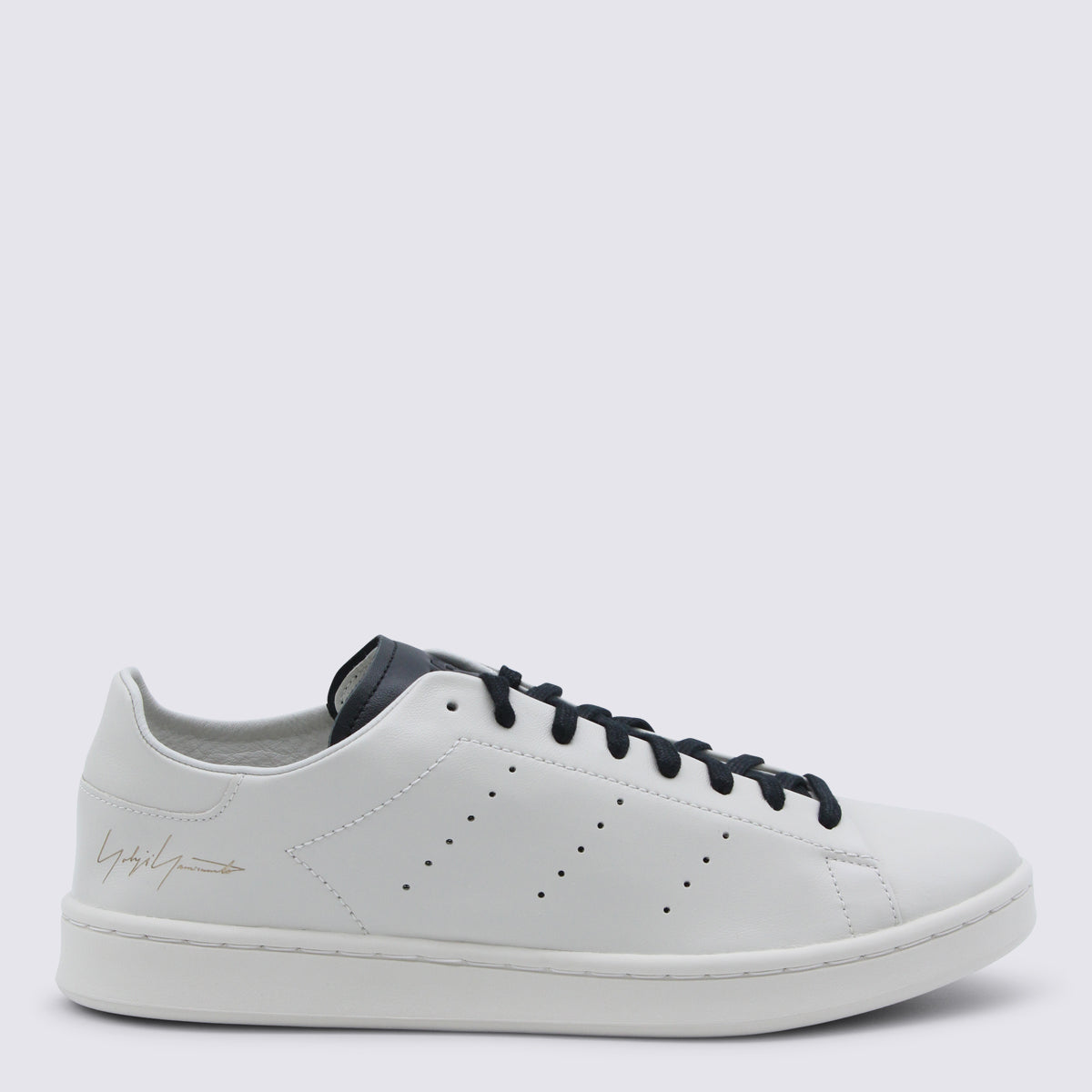 Beige Leather Low-Top Sneakers