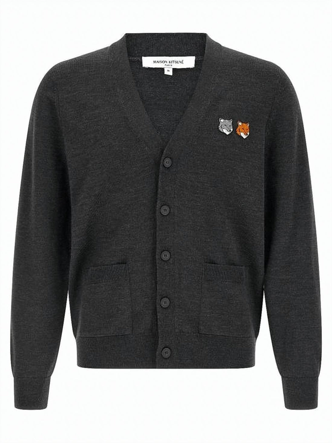 V-Neck Cardigan with Signature Fox Head Embroidery