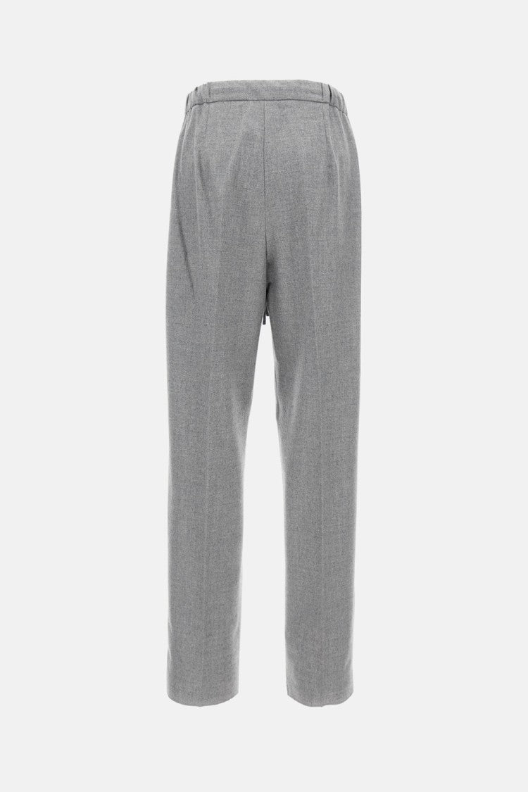 Sporty Trousers With Drawstring And Pleated Front