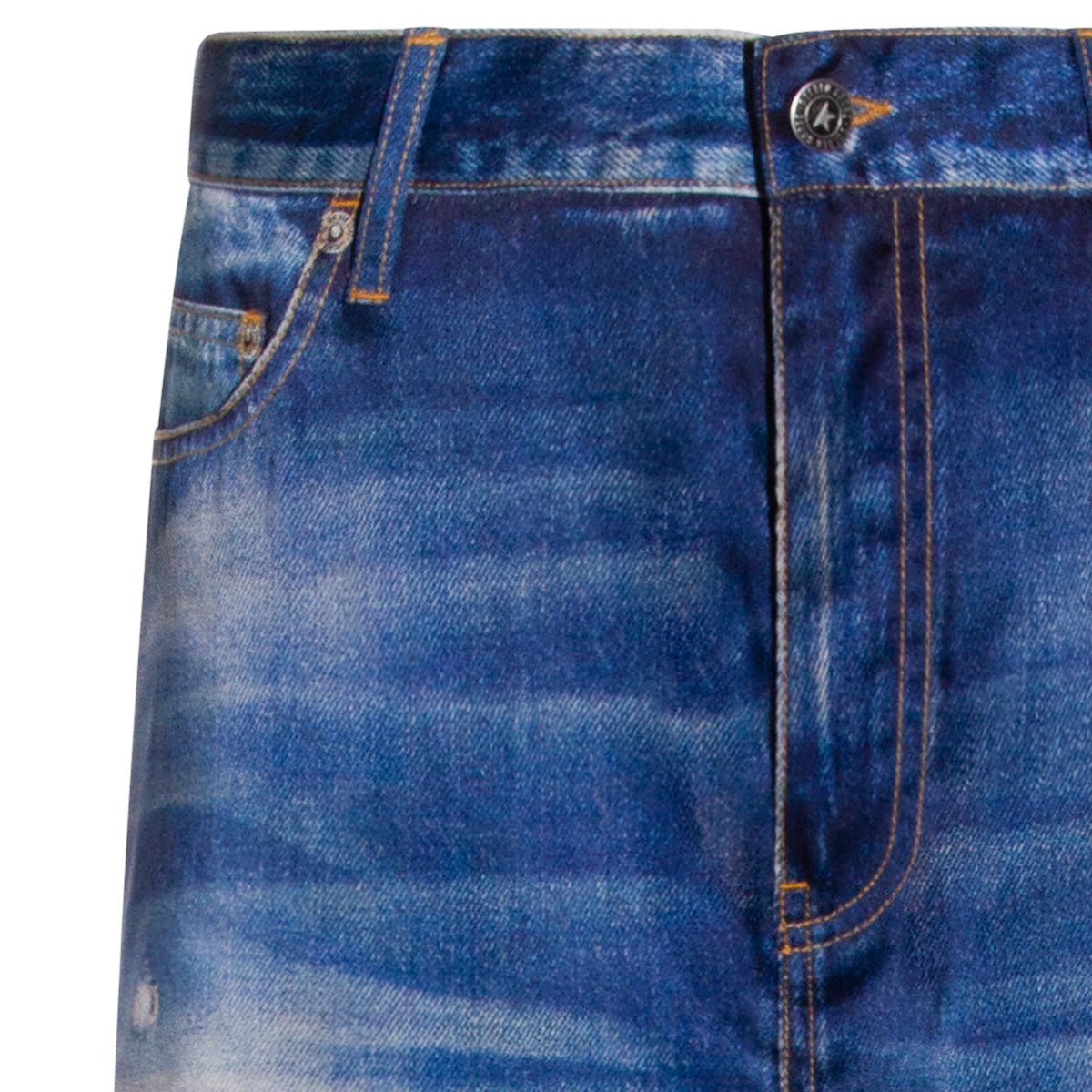Mid-Rise Wide-Leg Jeans With Vintage Denim Print