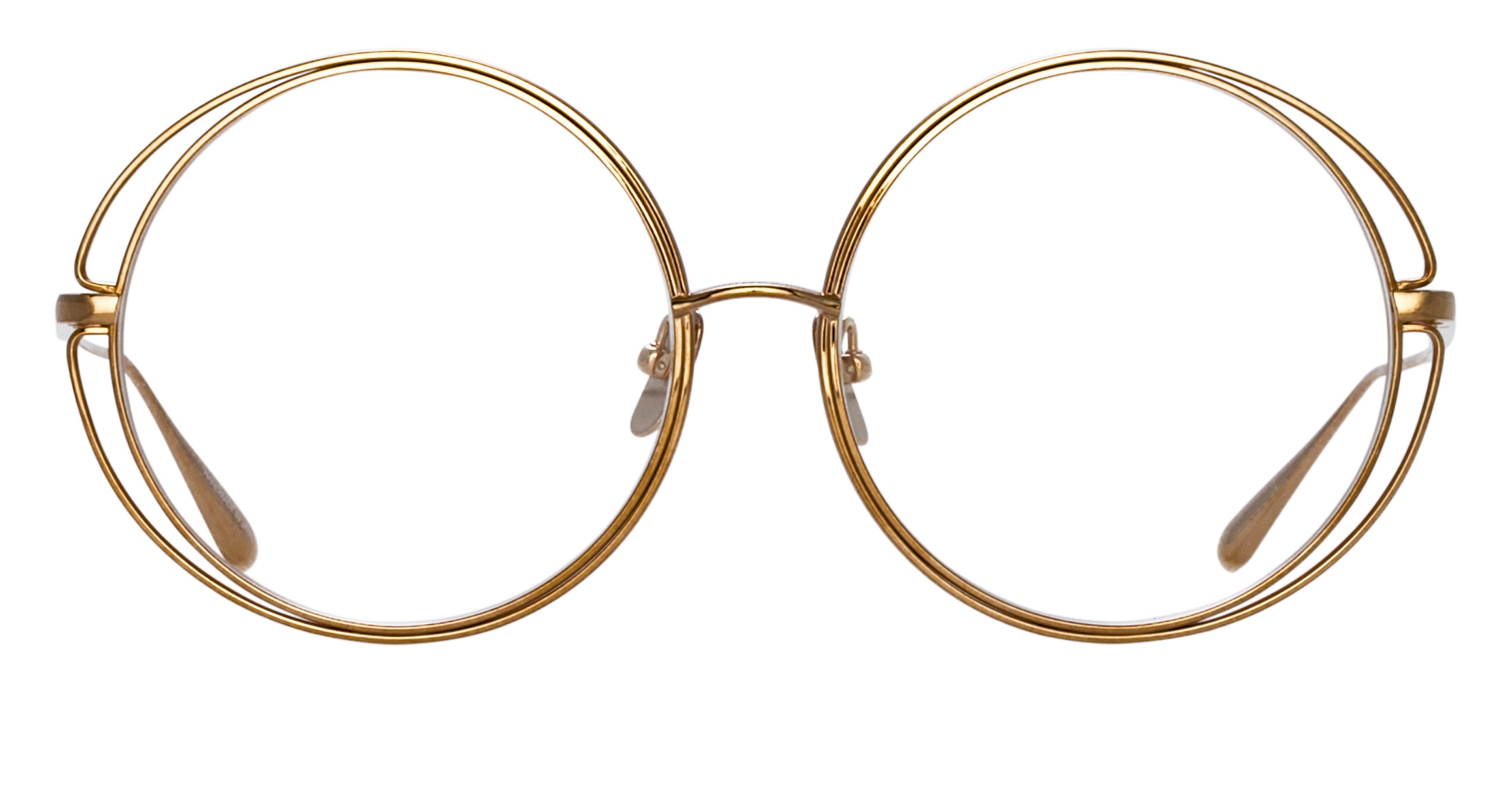 Lfl Oversized Round Frame Eyeglasses with Double-Layered Metal Wire