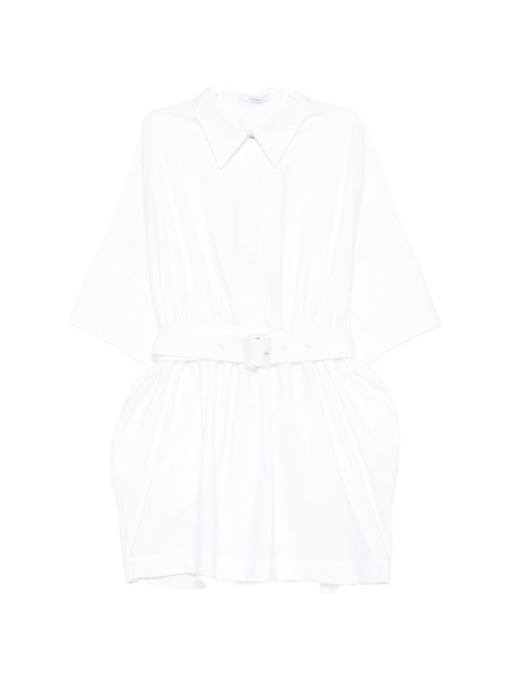 Oversized White Silk and Nylon Dress