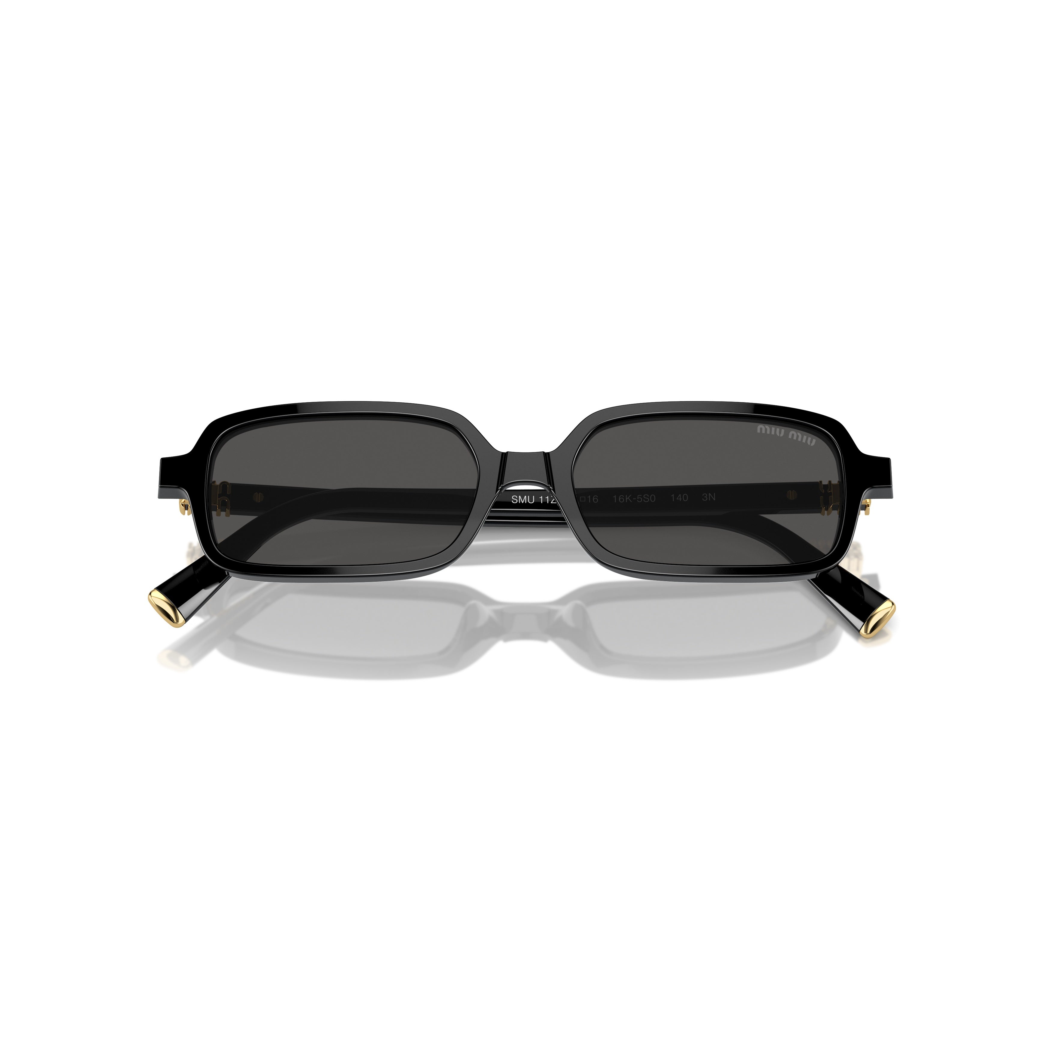 0mu 11zs Rectangular Black Acetate Sunglasses