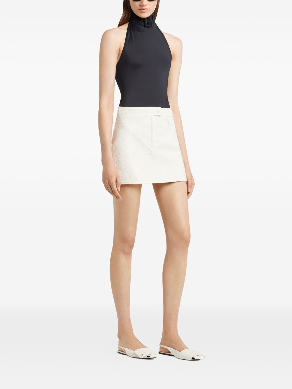 A-Line Skirt with Embossed Logo Detail