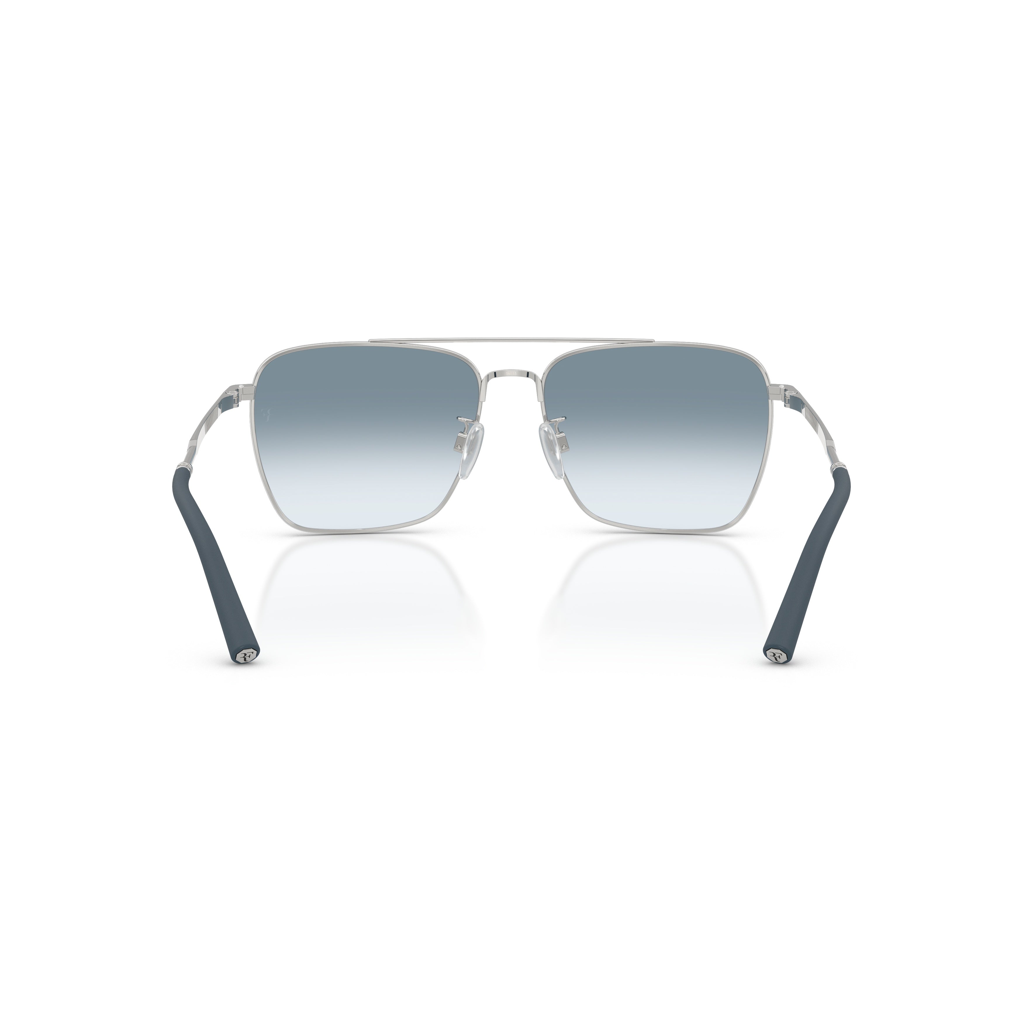 0ov1362s Square Metal Frame Sunglasses with Gradient Blue Lenses