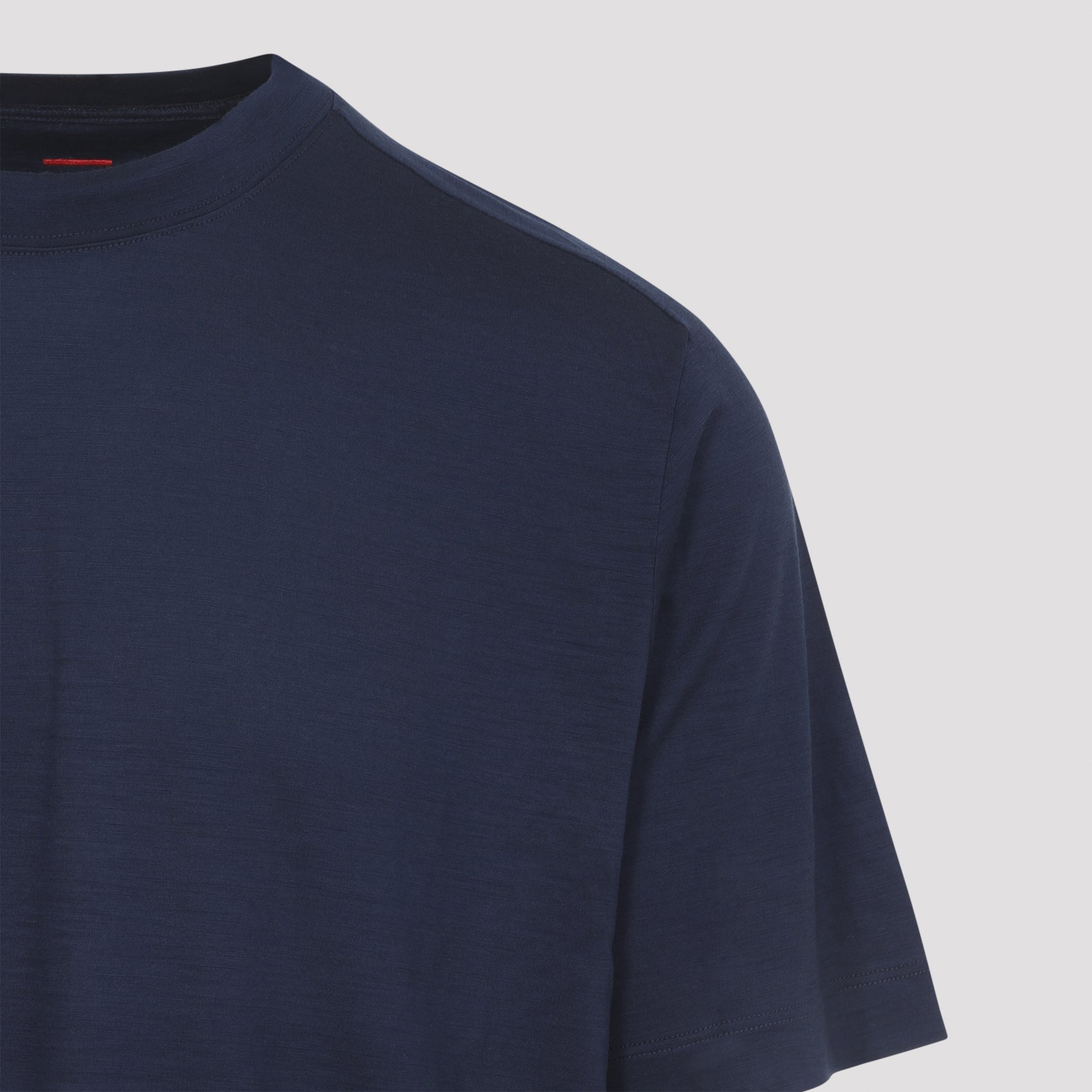 Minimalistic Blue T-Shirt with Classic Crew Neckline