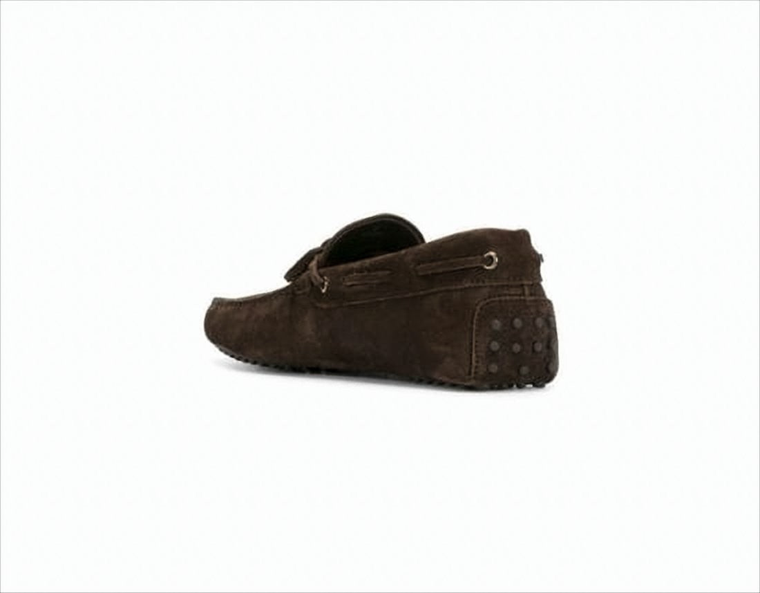 Moccasin Toe Loafers with Decorative Bow and Pebbled Sole