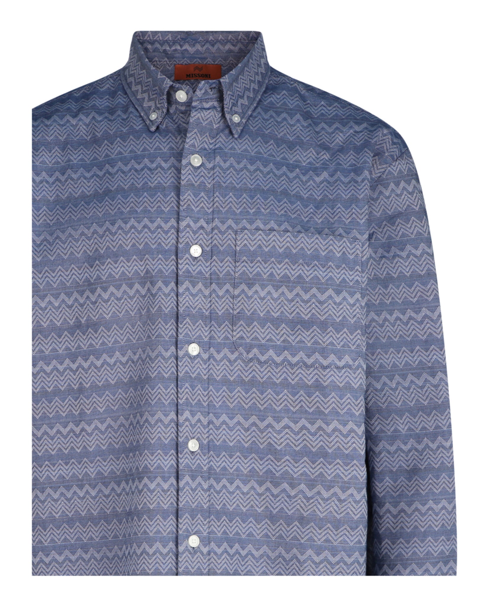Chevron-Pattern Long-Sleeve Button-Down Shirt