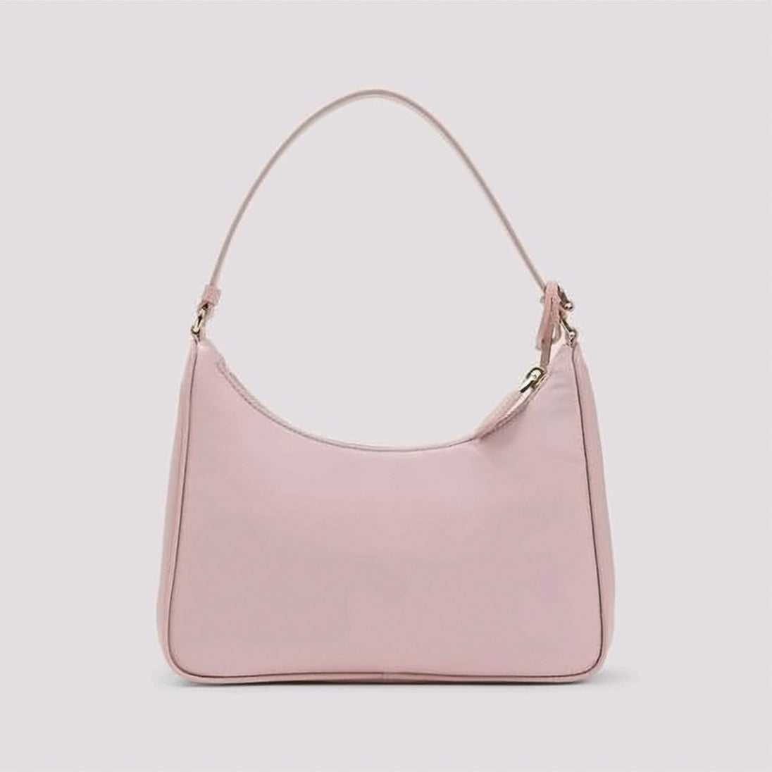 Rectangular Nylon Shoulder Bag With Leather Strap