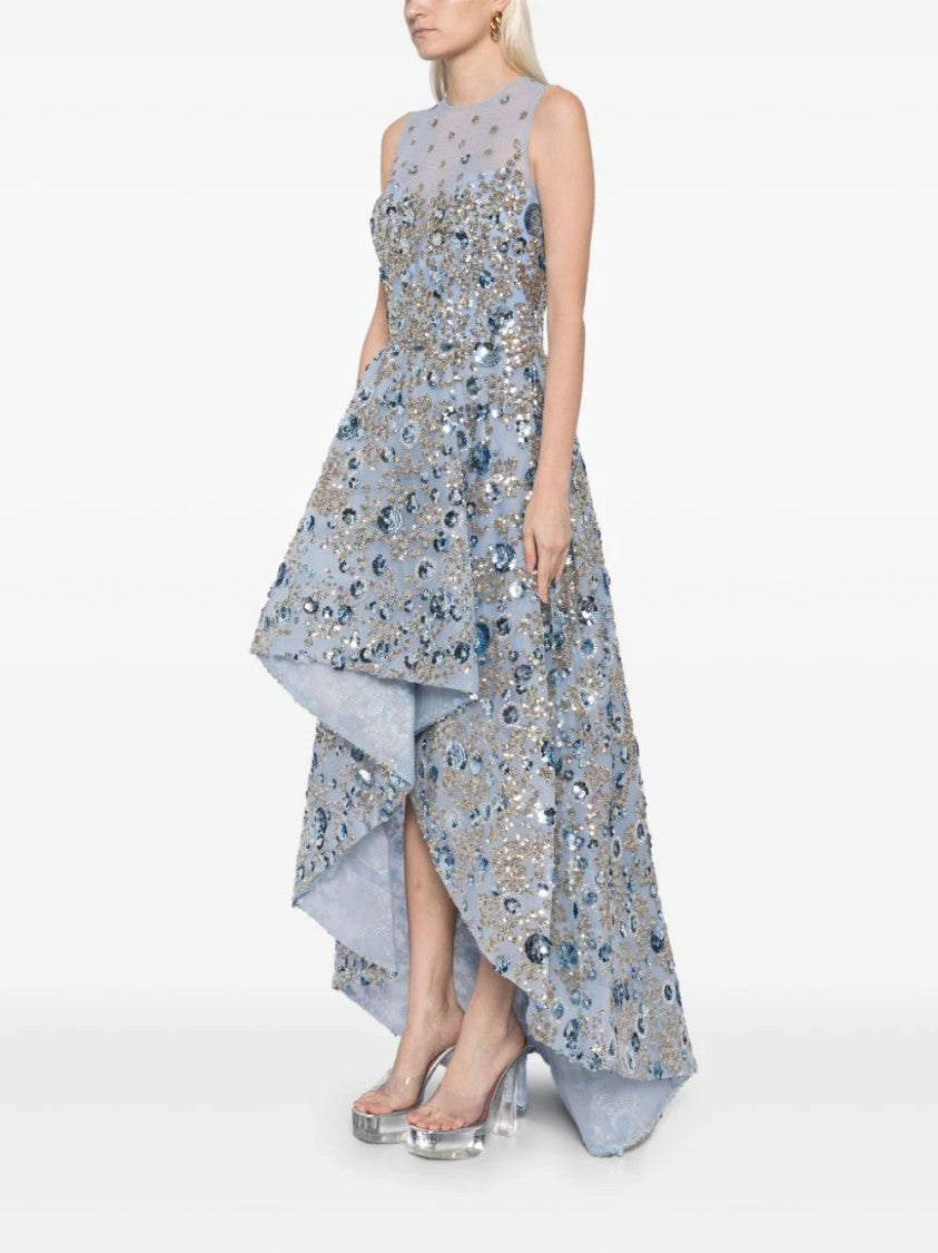 Tulle, High-Low Dress With Dotted Beading