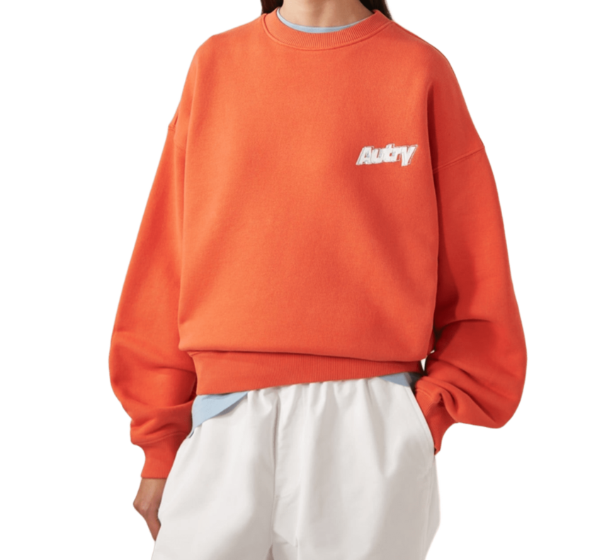 Coral Red Cotton Sweatshirt
