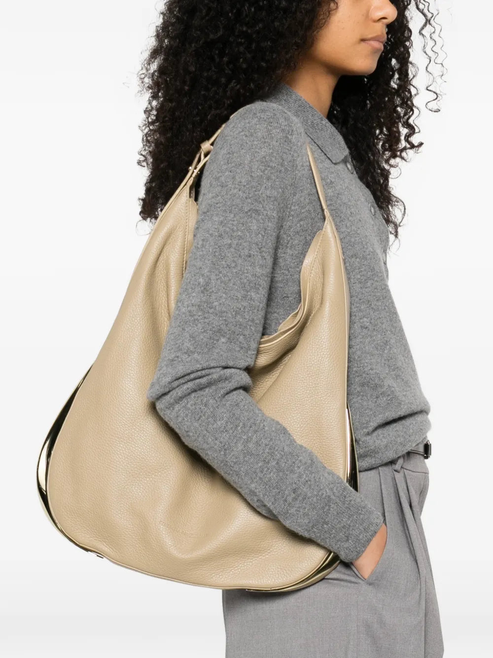 Structured Handbag With Top Handle And Detachable Shoulder Strap