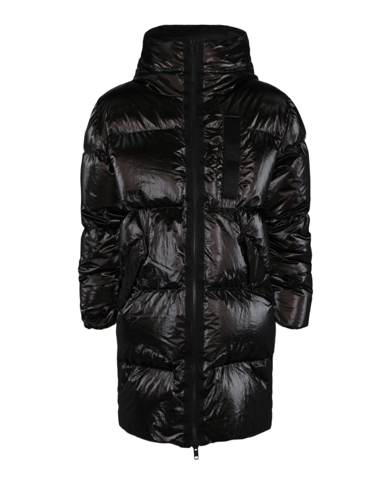 Metallic Long Puffer Jacket
