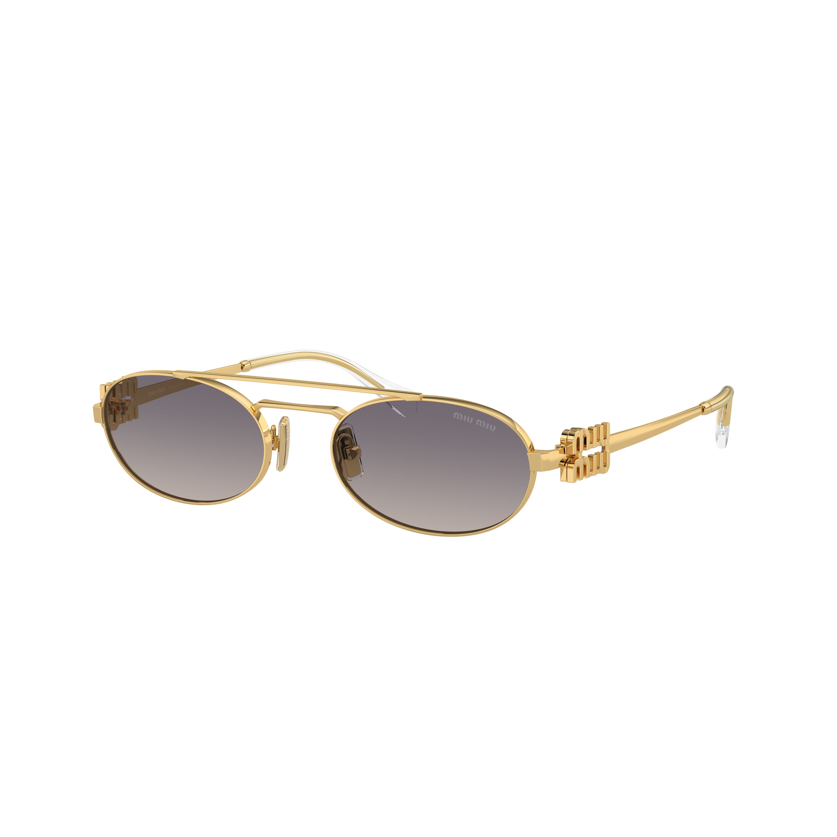 0mu 54zs Oval Gold-Toned Metal Sunglasses