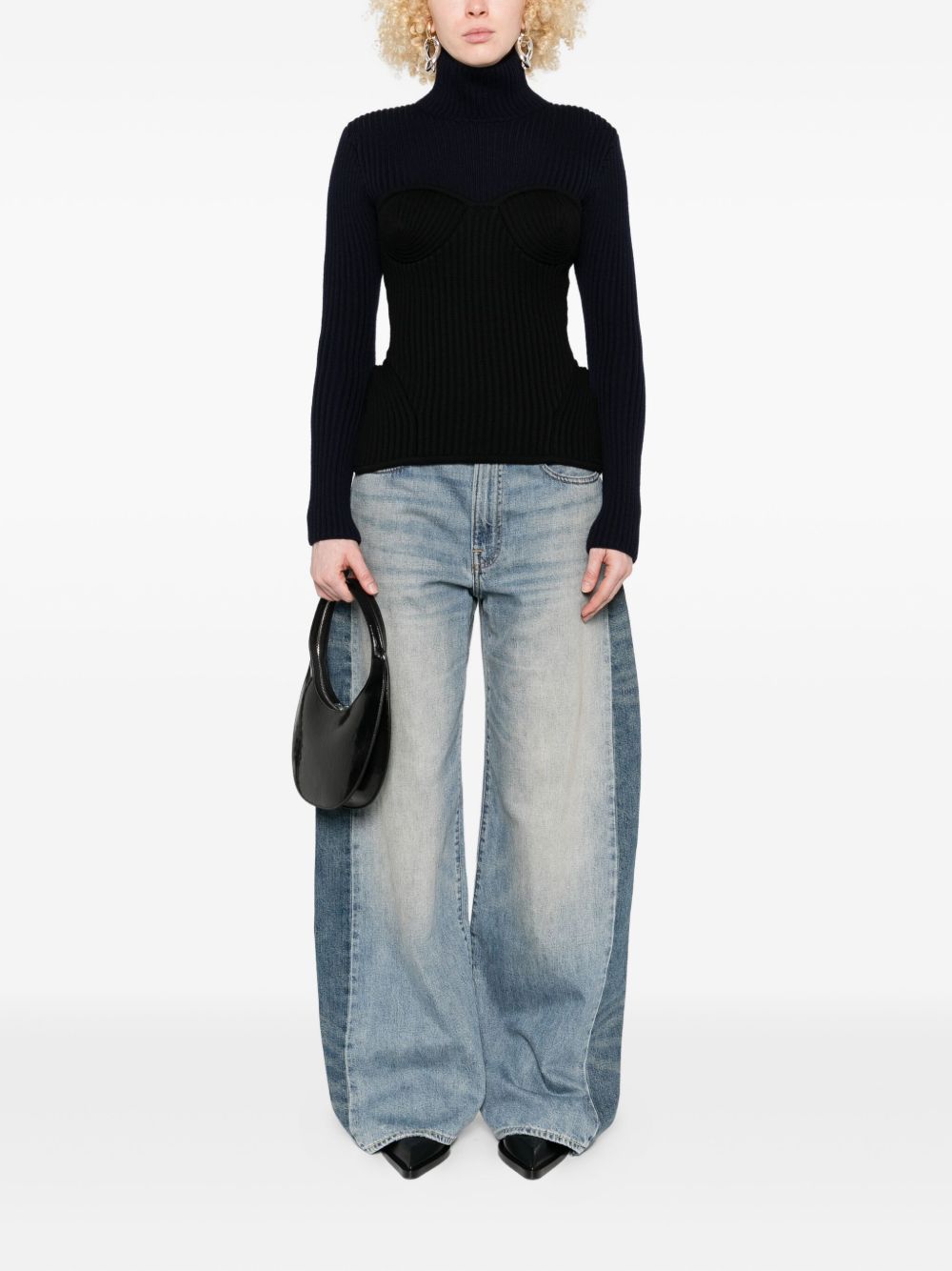 Ribbed Knit Turtleneck Top