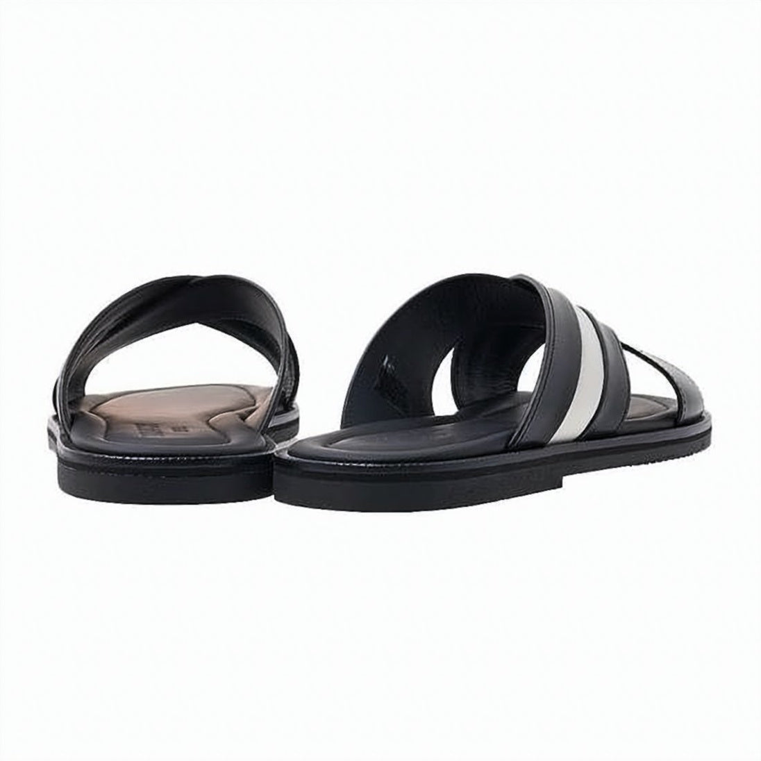 Mules with Crossed Leather Straps