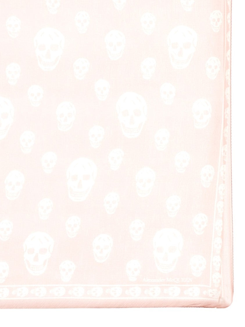 Silk Scarf With Subtle Skull Pattern