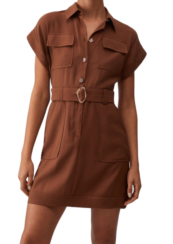 Impeccably Tailored Mini Shirt Dress