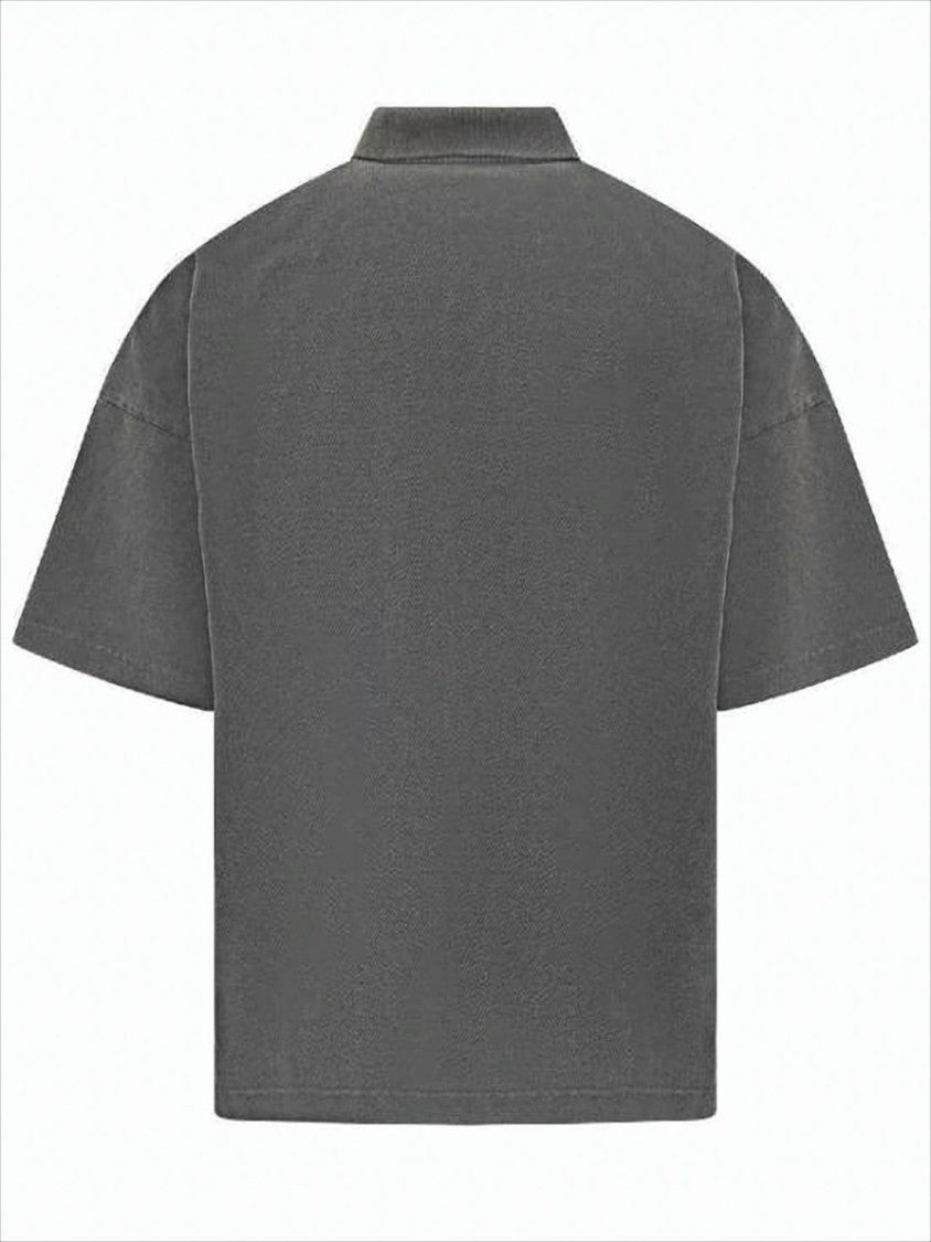 Relaxed Fit Short Sleeve Polo Shirt With Textured Finish