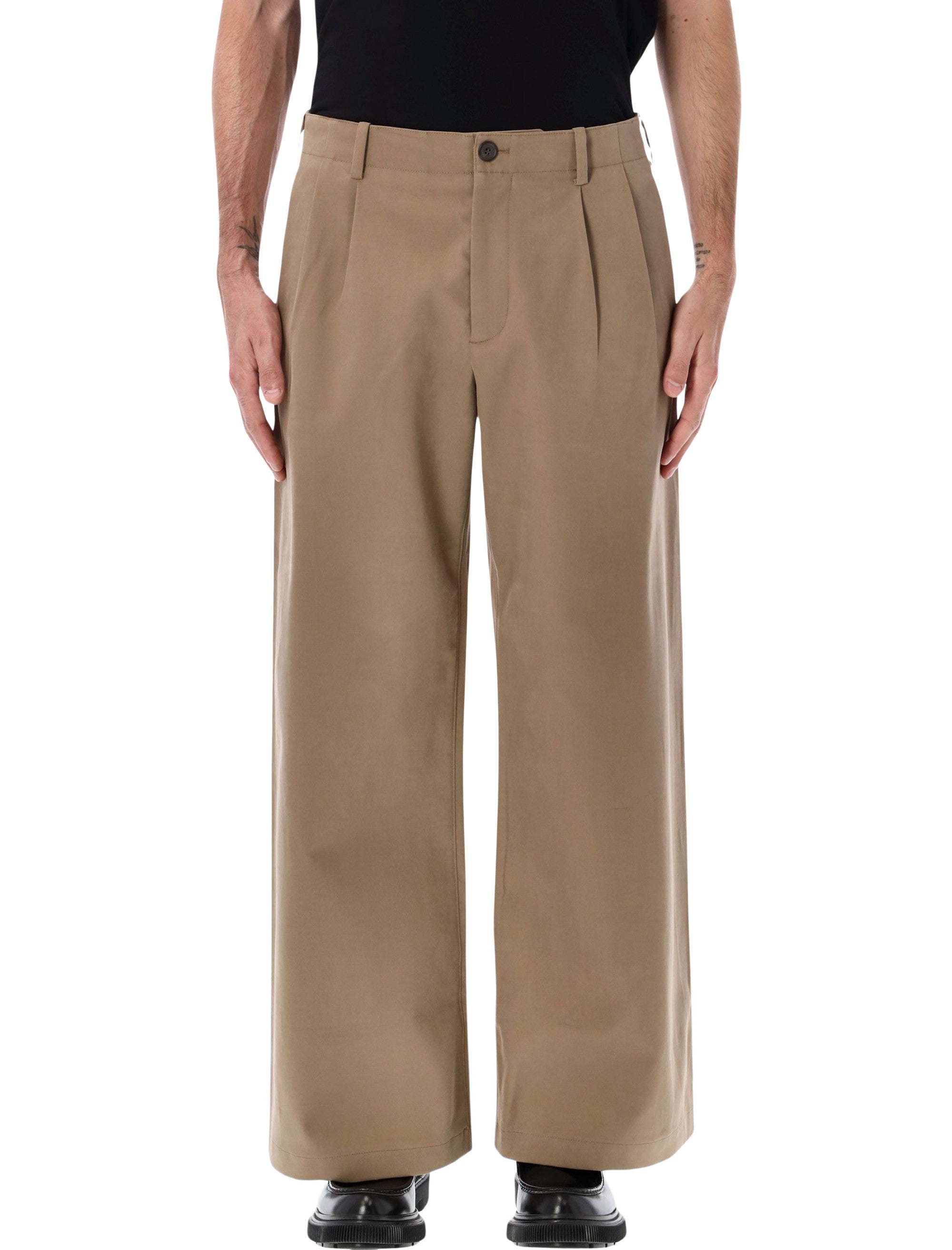 Bridge Chino Wide Leg Cotton Trousers