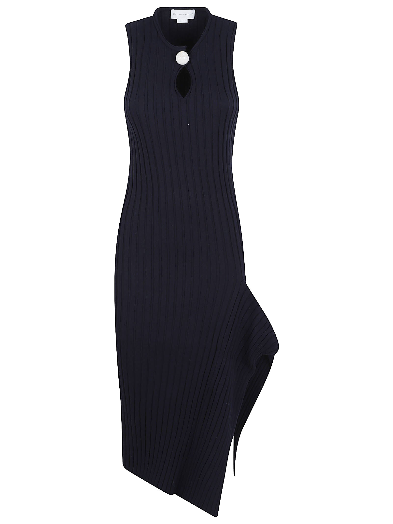 Ribbed Midi Dress With Keyhole Cutout