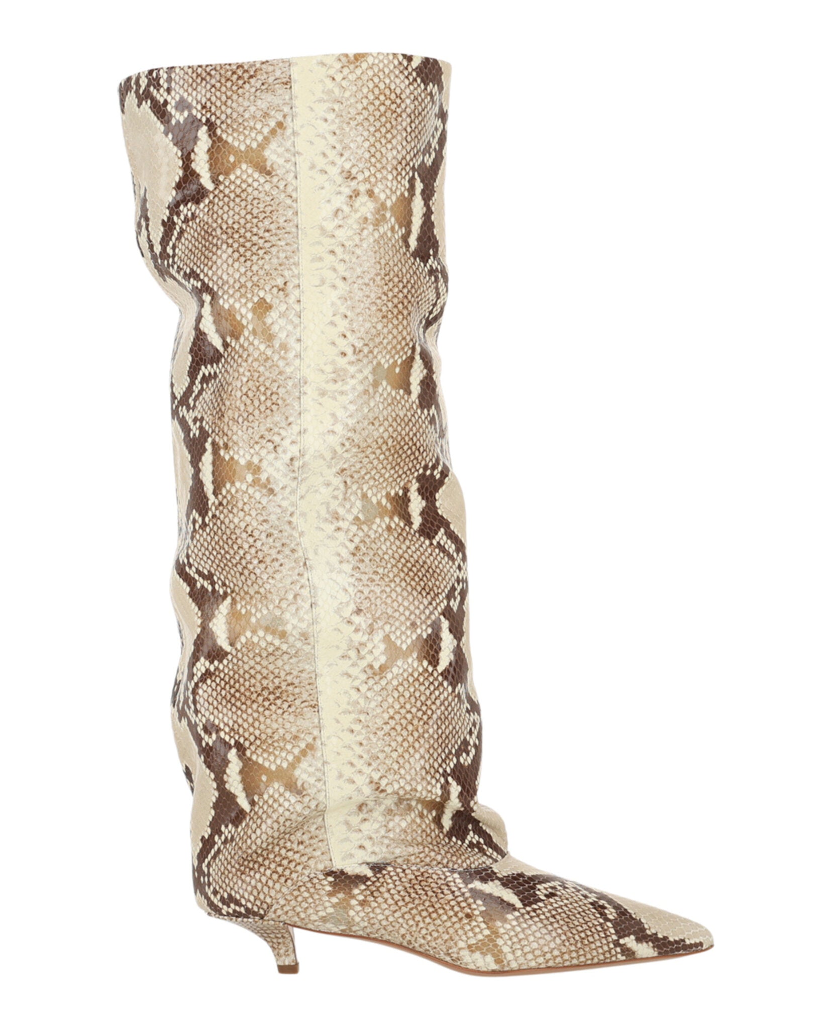 Ines Printed Python Knee-High Boots