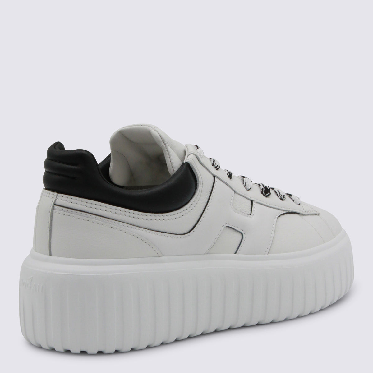 White And Black Leather Sneakers