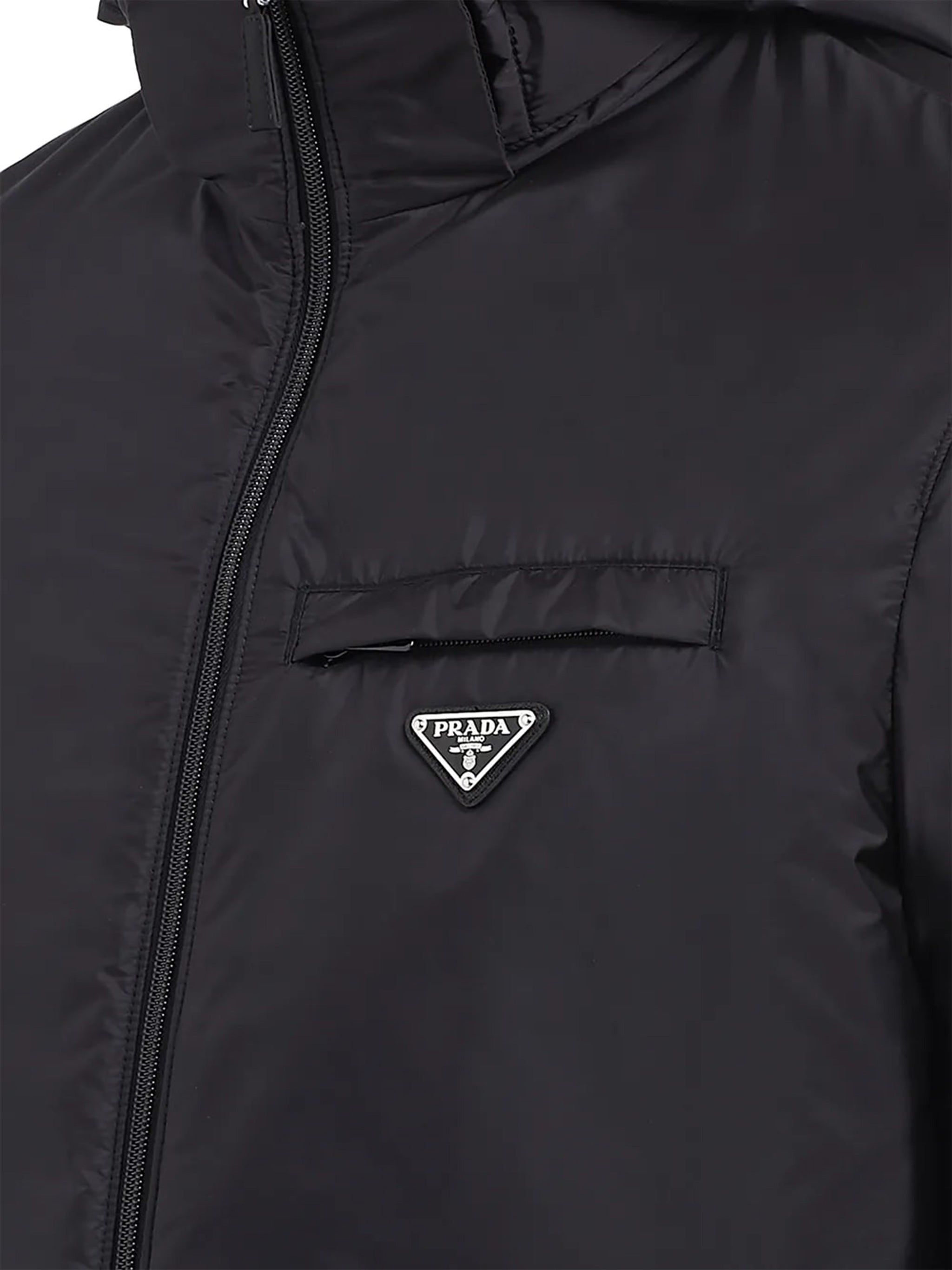 Hooded Padded Jacket With Matte Finish And Logo Detail