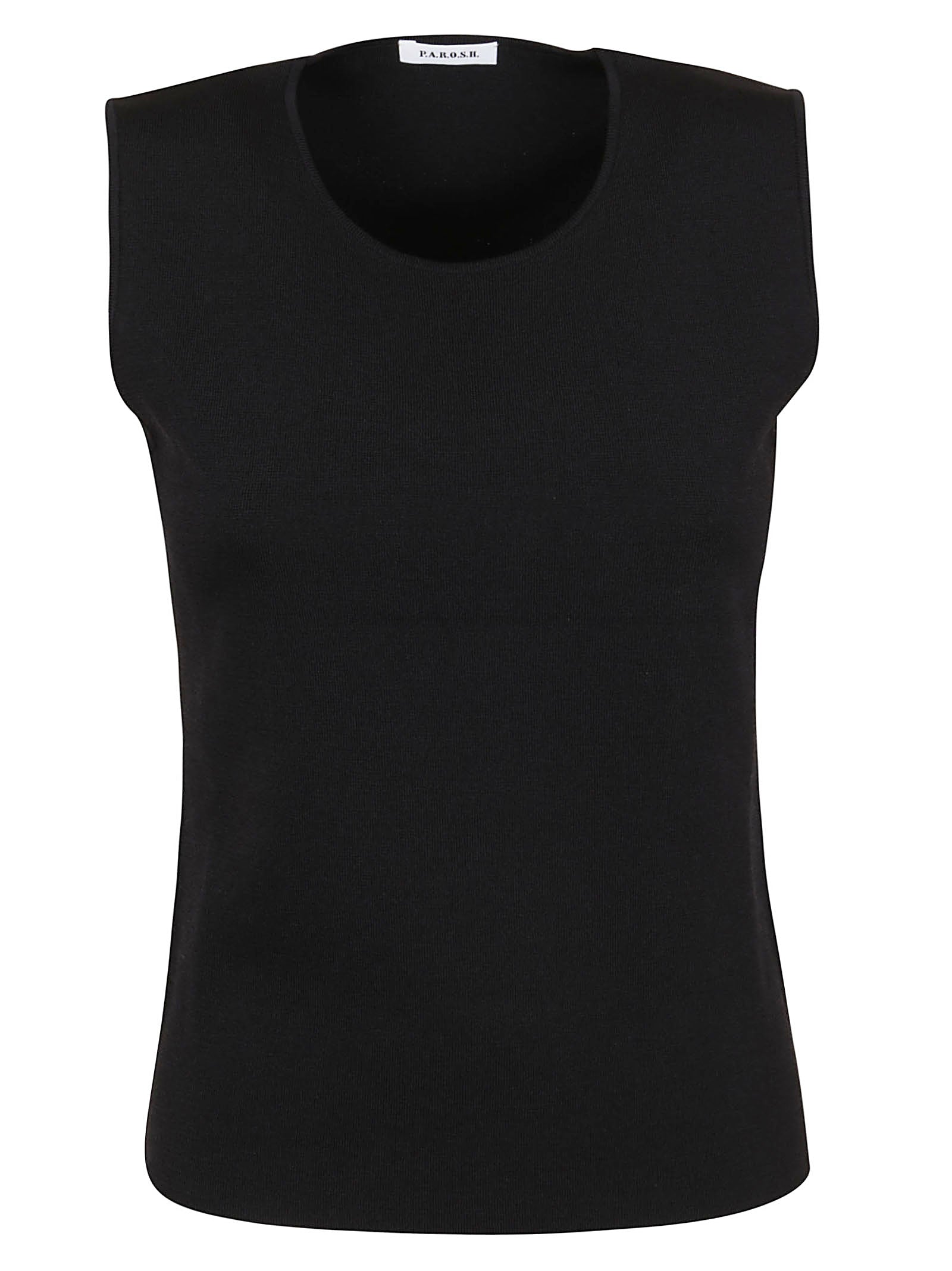 Sleeveless Knit Top with Crew Neck