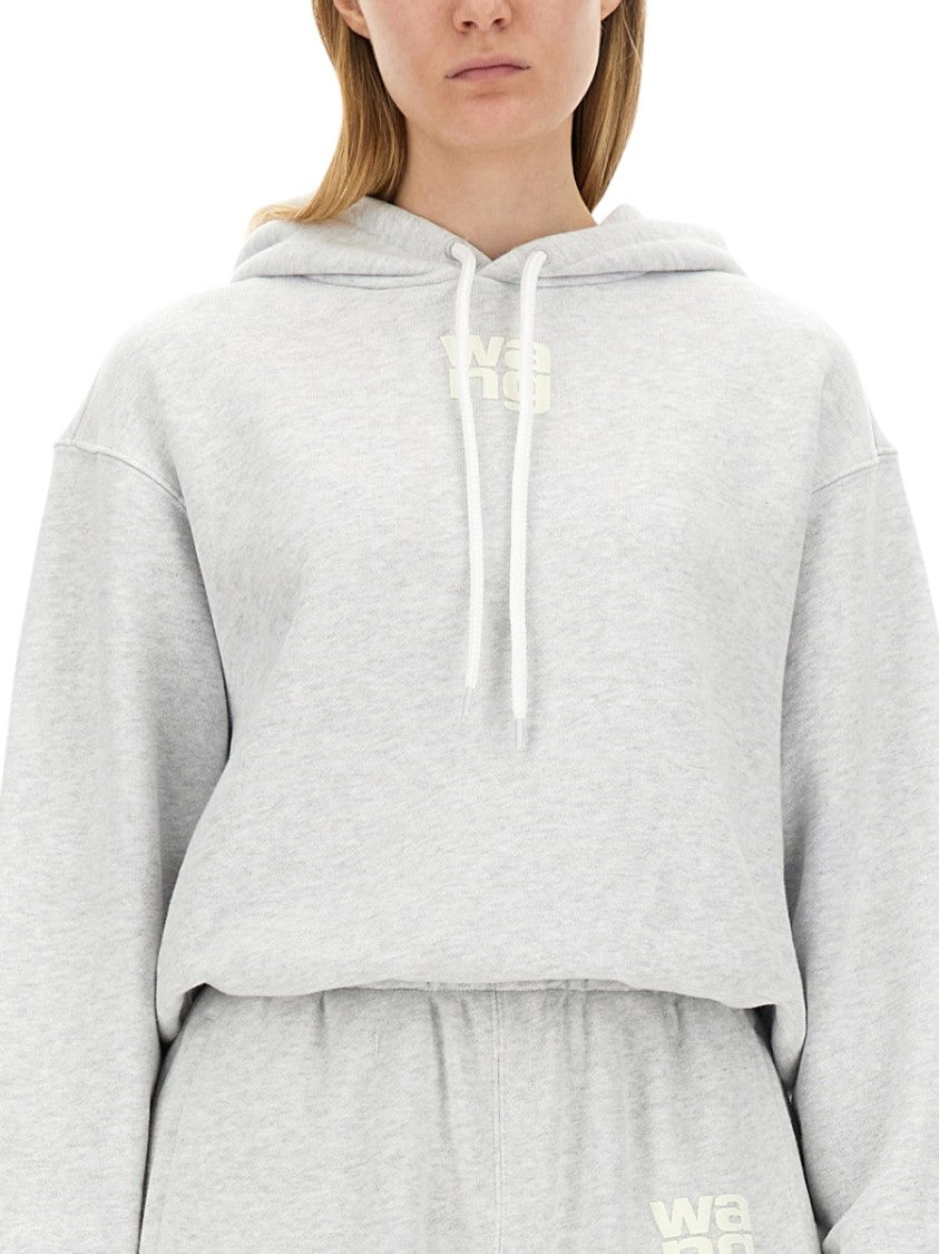 Oversized Grey Hoodie With Subtle Logo