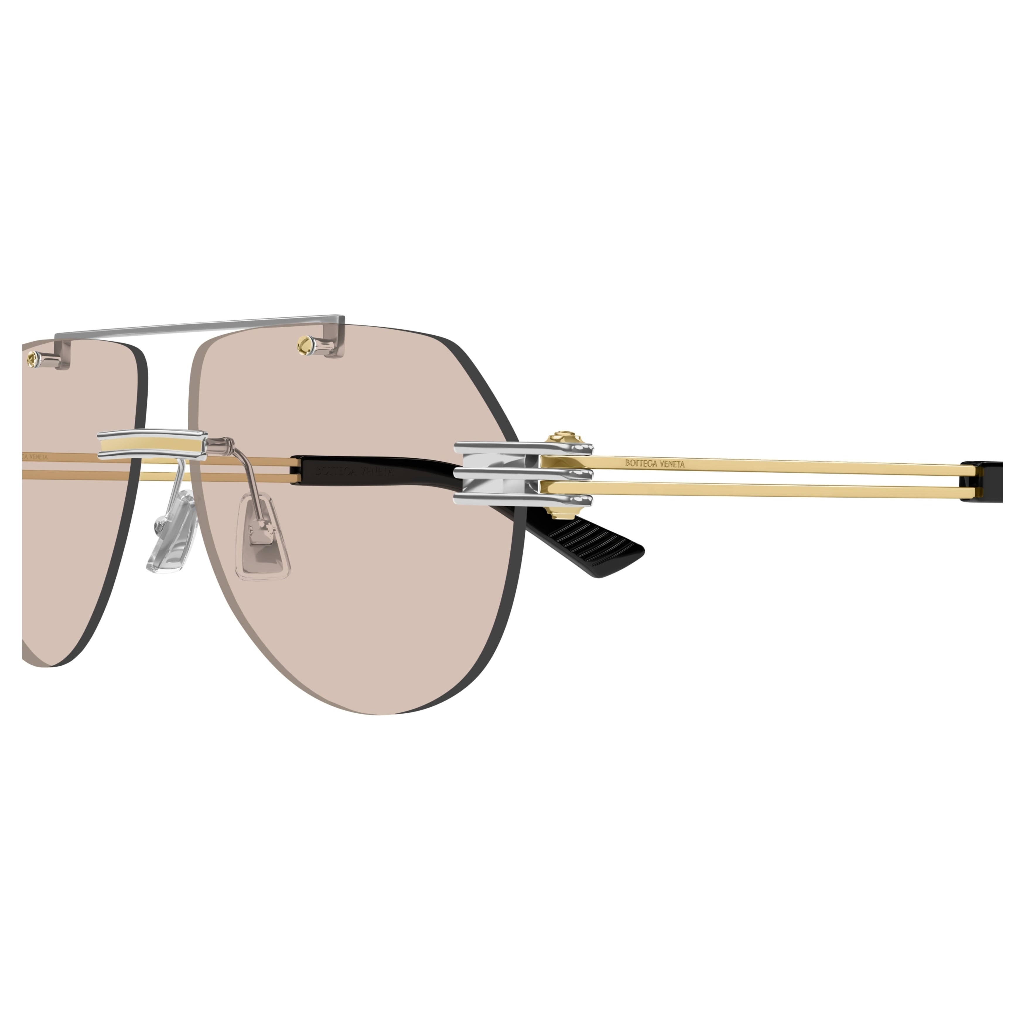 Bv1342s Rimless Sunglasses with Double-Bar Temples