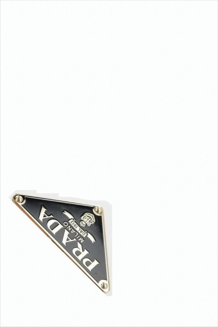 Polished Brass Triangular Keyring With Enamel And Logo Details