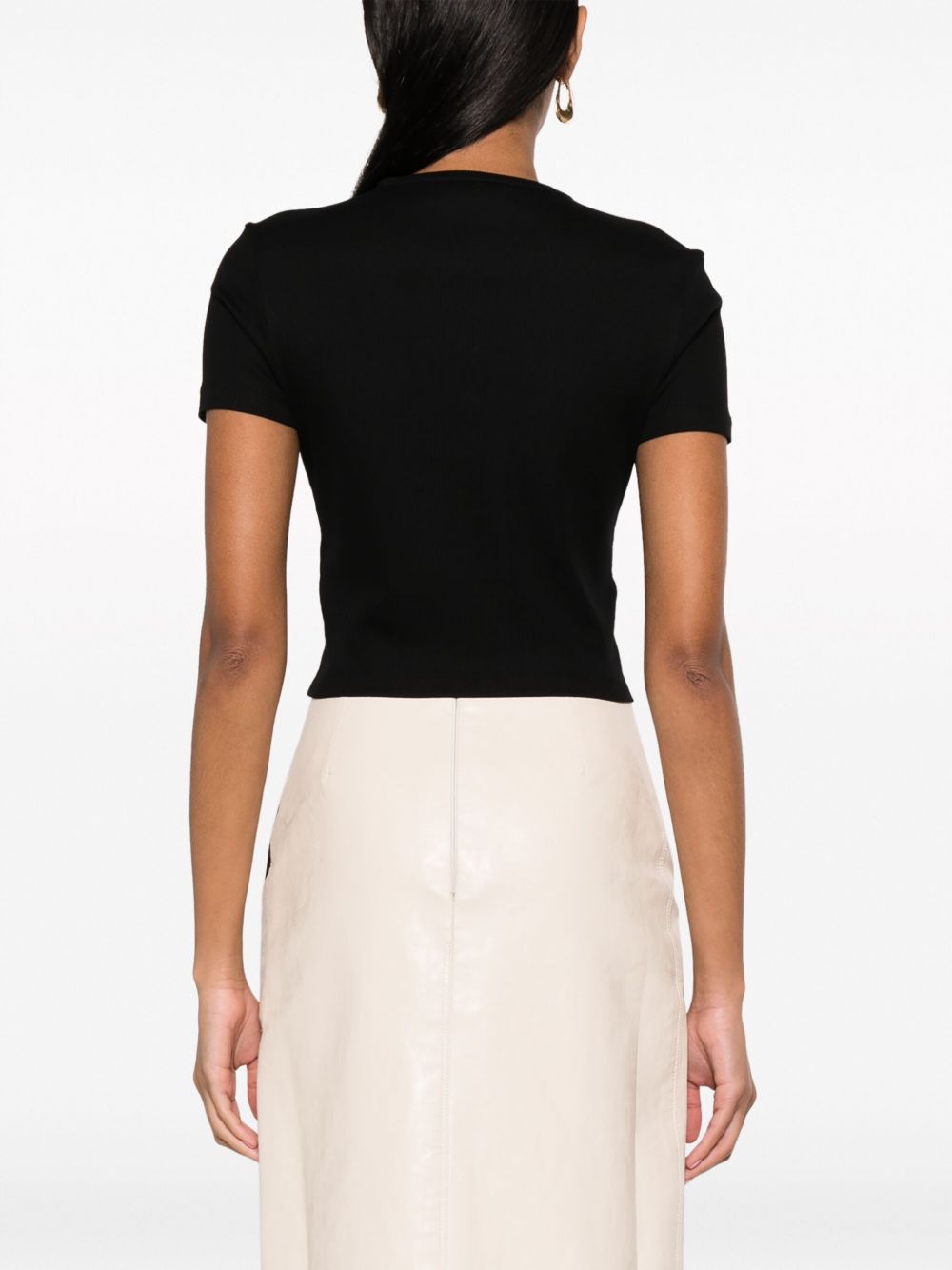 Fitted Black Cropped T-Shirt