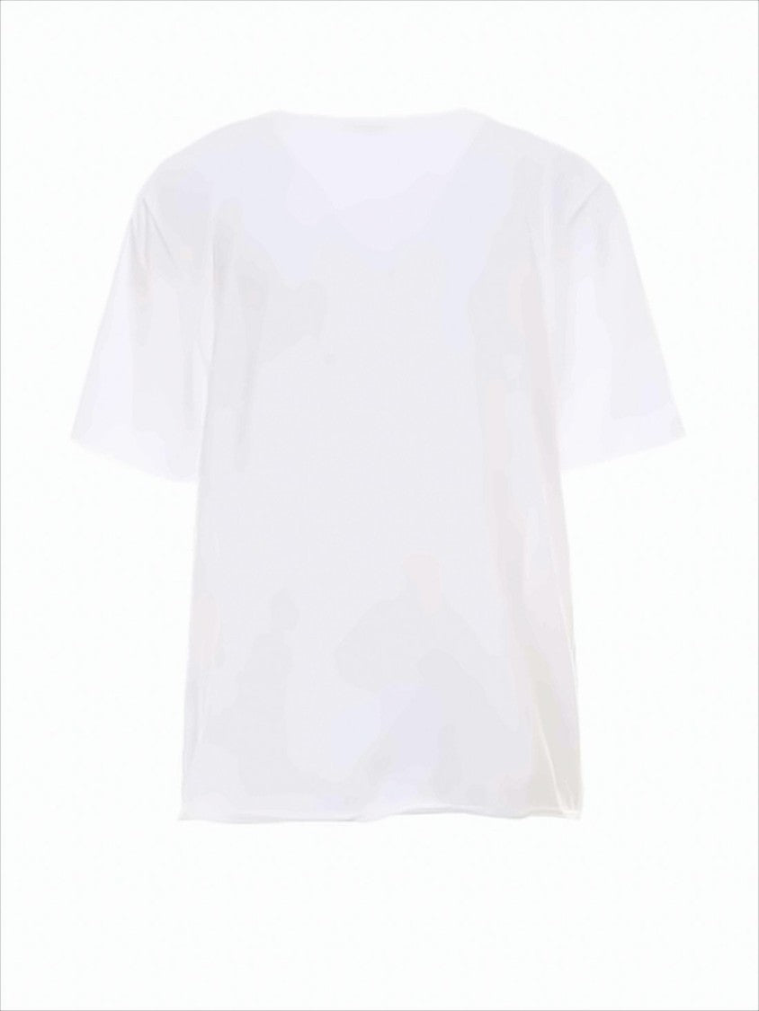 White Cotton Saint Laurent T-Shirt with Bold Heart Graphic