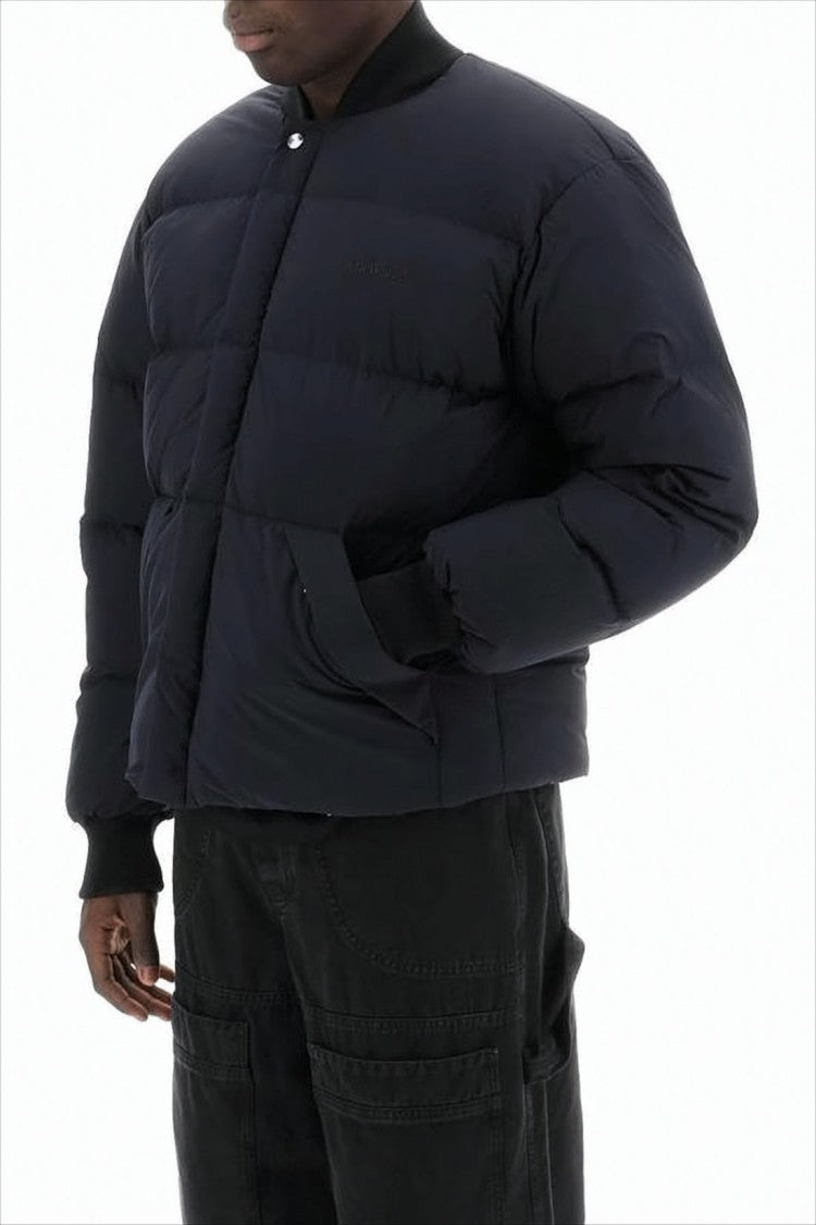 Cropped Black Puffer Jacket with Boxy Silhouette and Matte Finish
