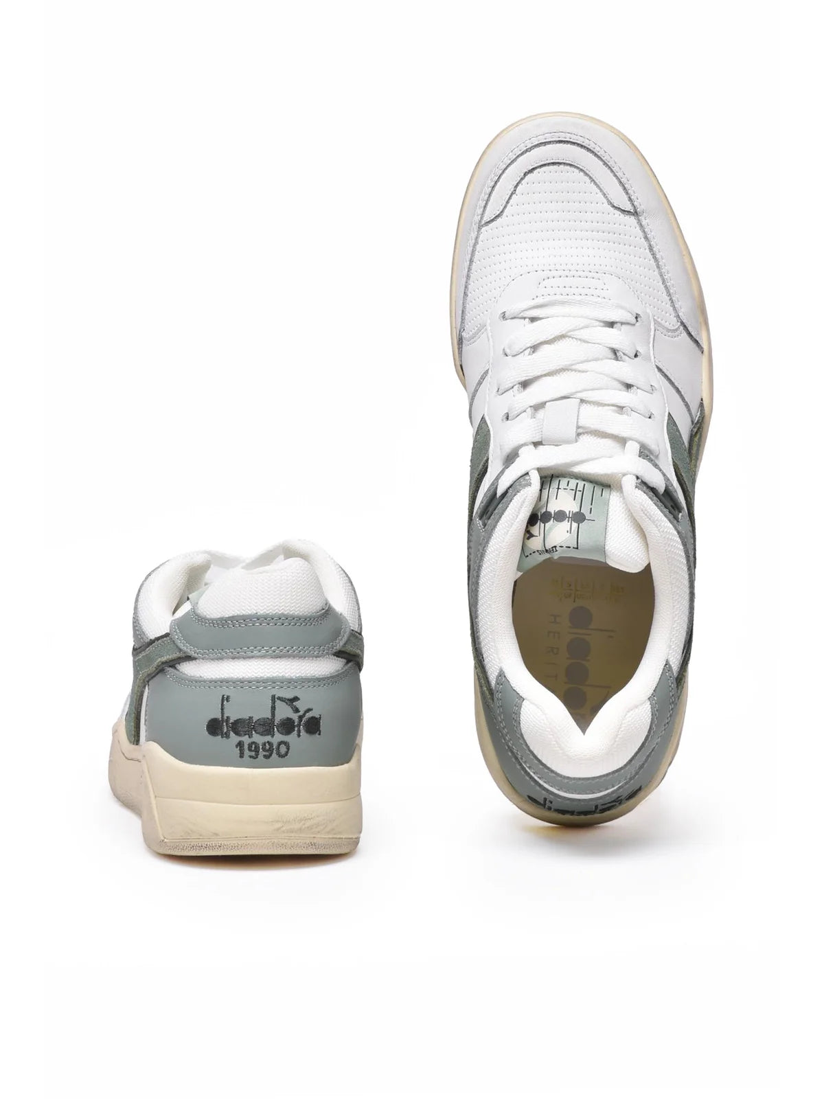 White Green Leather B.560 Sneakers